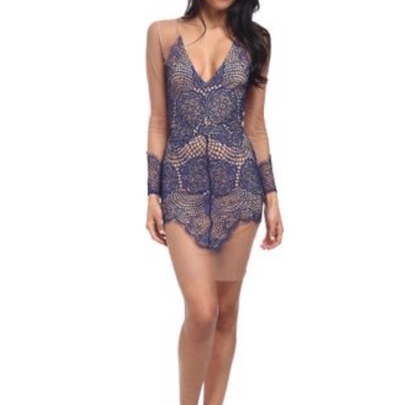 NWT  Autre Marque For Love & Lemons Blue Dress - Picture 11 of 12